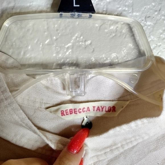 Rebecca Taylor 1/4 buttoned long sleeve blouse sz 4 - Picture 8 of 9